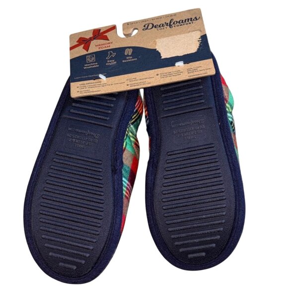 Dearfoams Coy Comfort 'Papa Bear' Slippers-Plaid-Mens 7/8-NWT - Picture 4 of 5